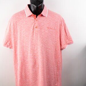 Ben Sherman Men's XL Golf Polo Coral Logo Detail